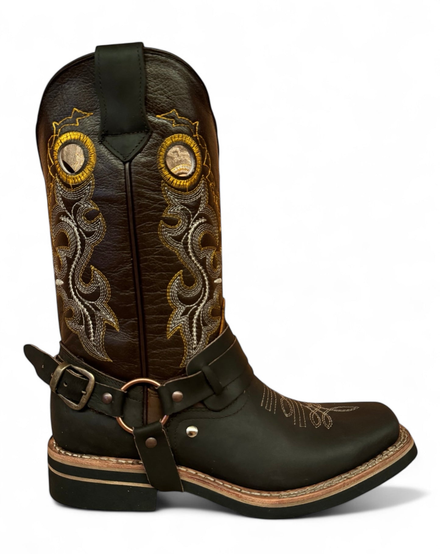 Bota Caballero Rodeo Vaquera En Piel Texanas Elegante Estilo