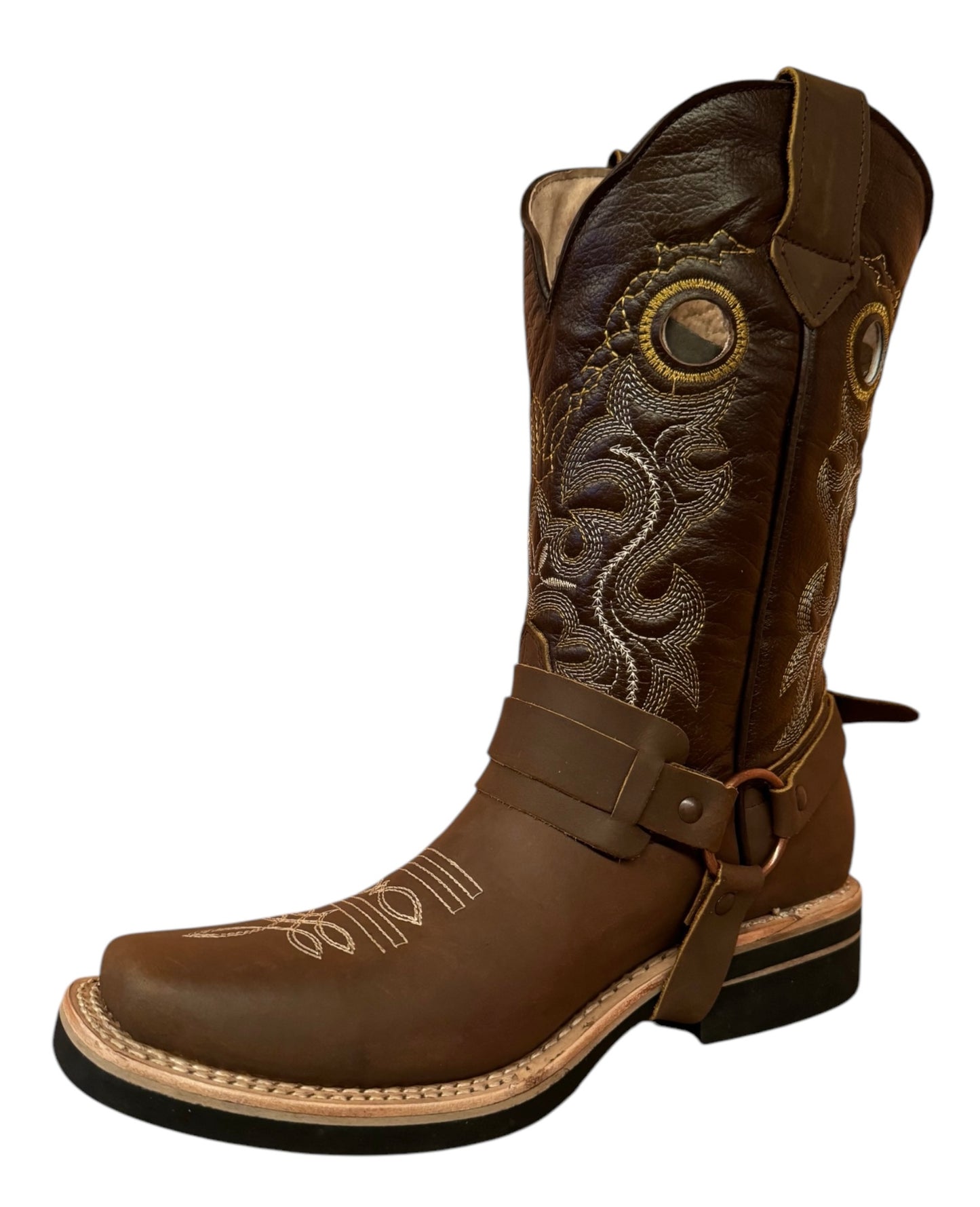 Bota Caballero Rodeo Vaquera En Piel Texanas Elegante Estilo