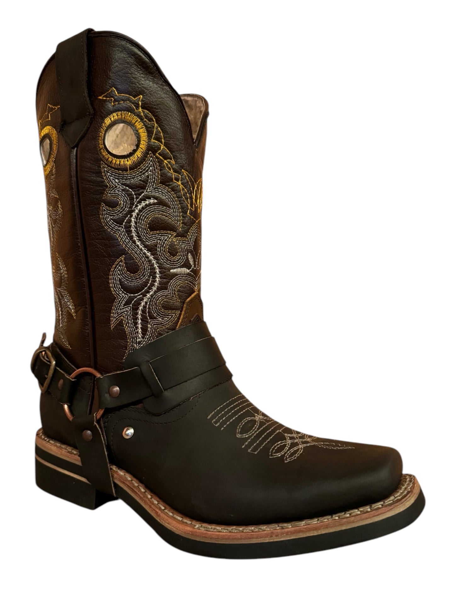 Bota Caballero Rodeo Vaquera En Piel Texanas Elegante Estilo