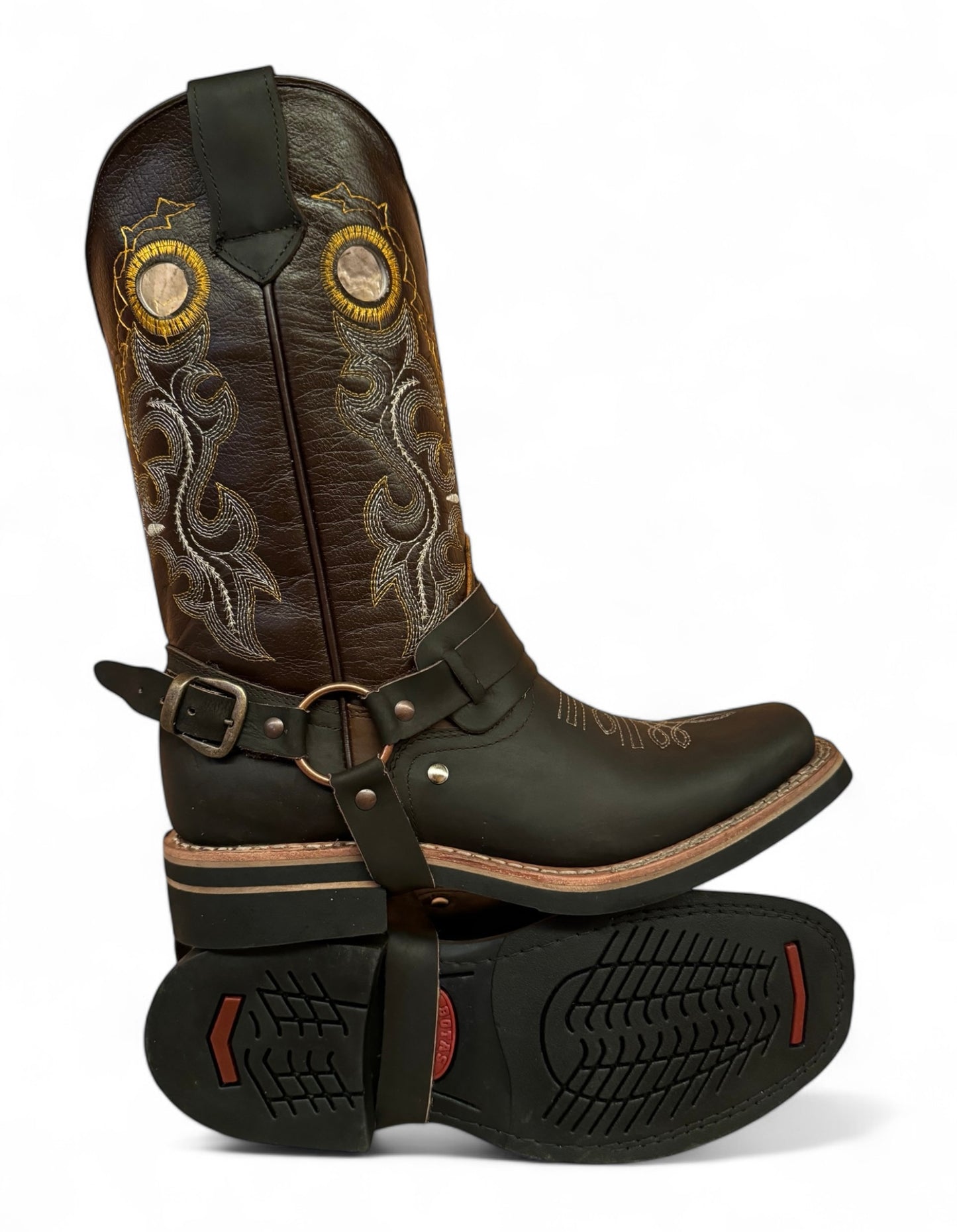 Bota Caballero Rodeo Vaquera En Piel Texanas Elegante Estilo