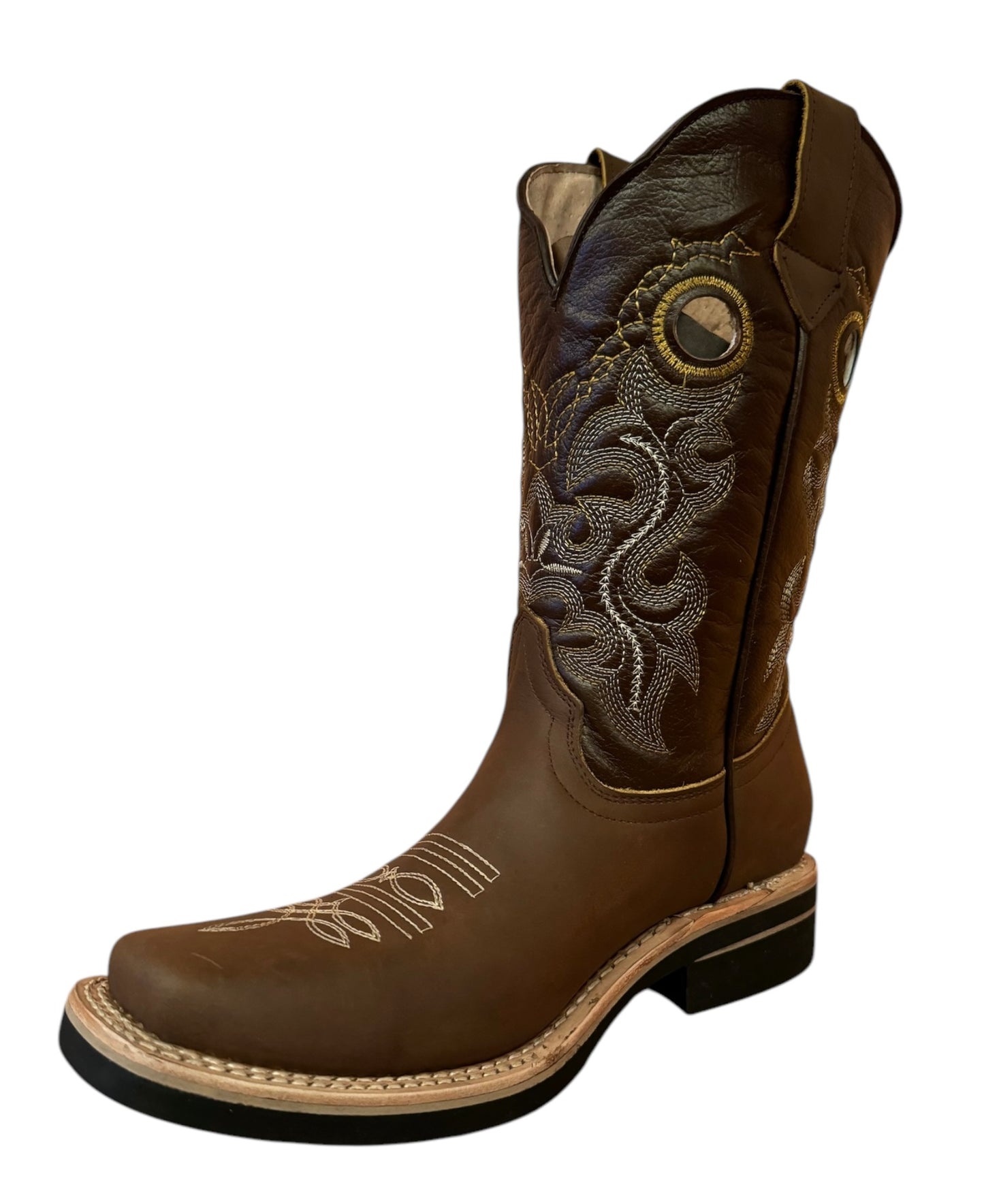 Bota Vaquera Rodeo Elegante Caballero Calidad Piel Texanas