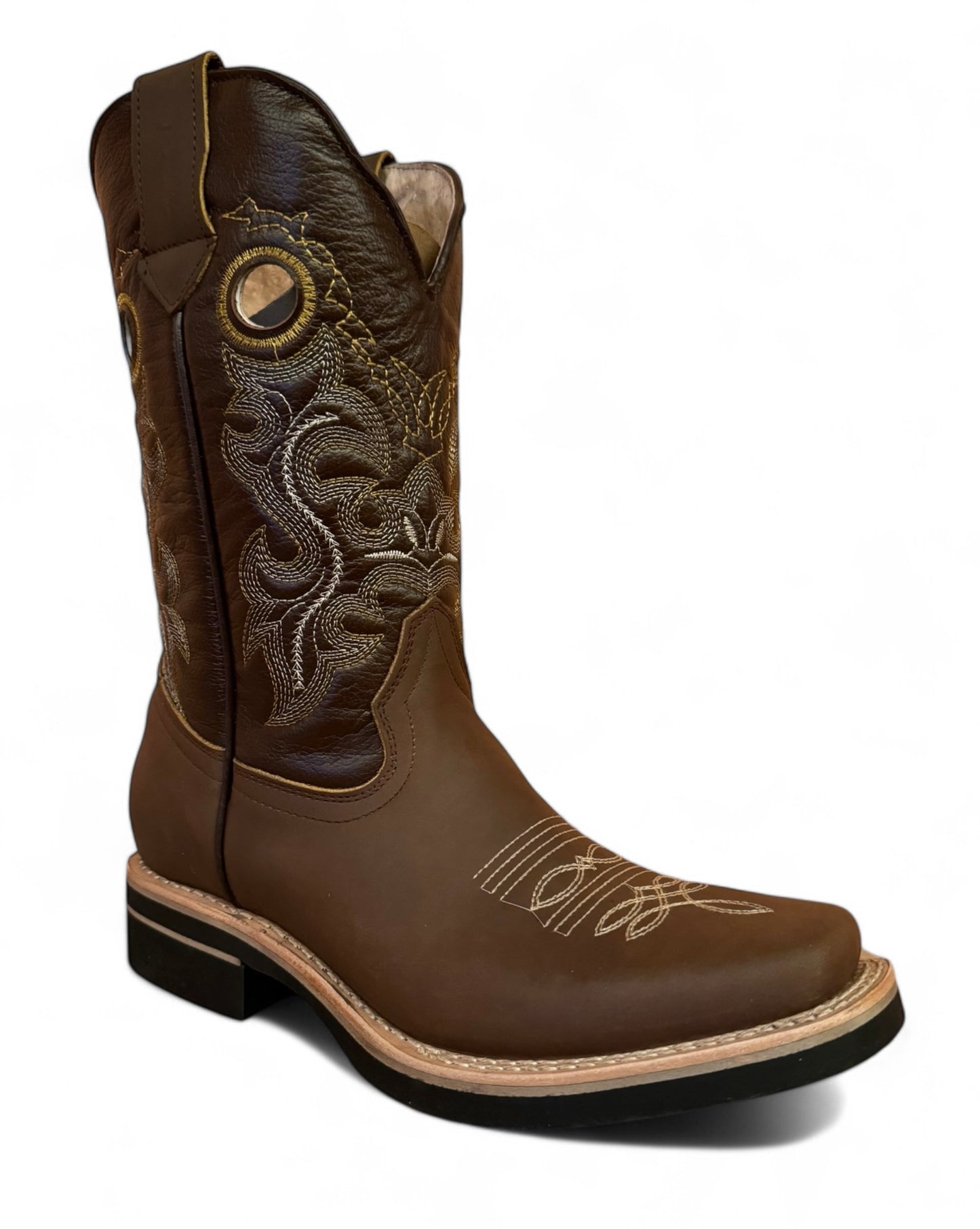 Bota Vaquera Rodeo Elegante Caballero Calidad Piel Texanas