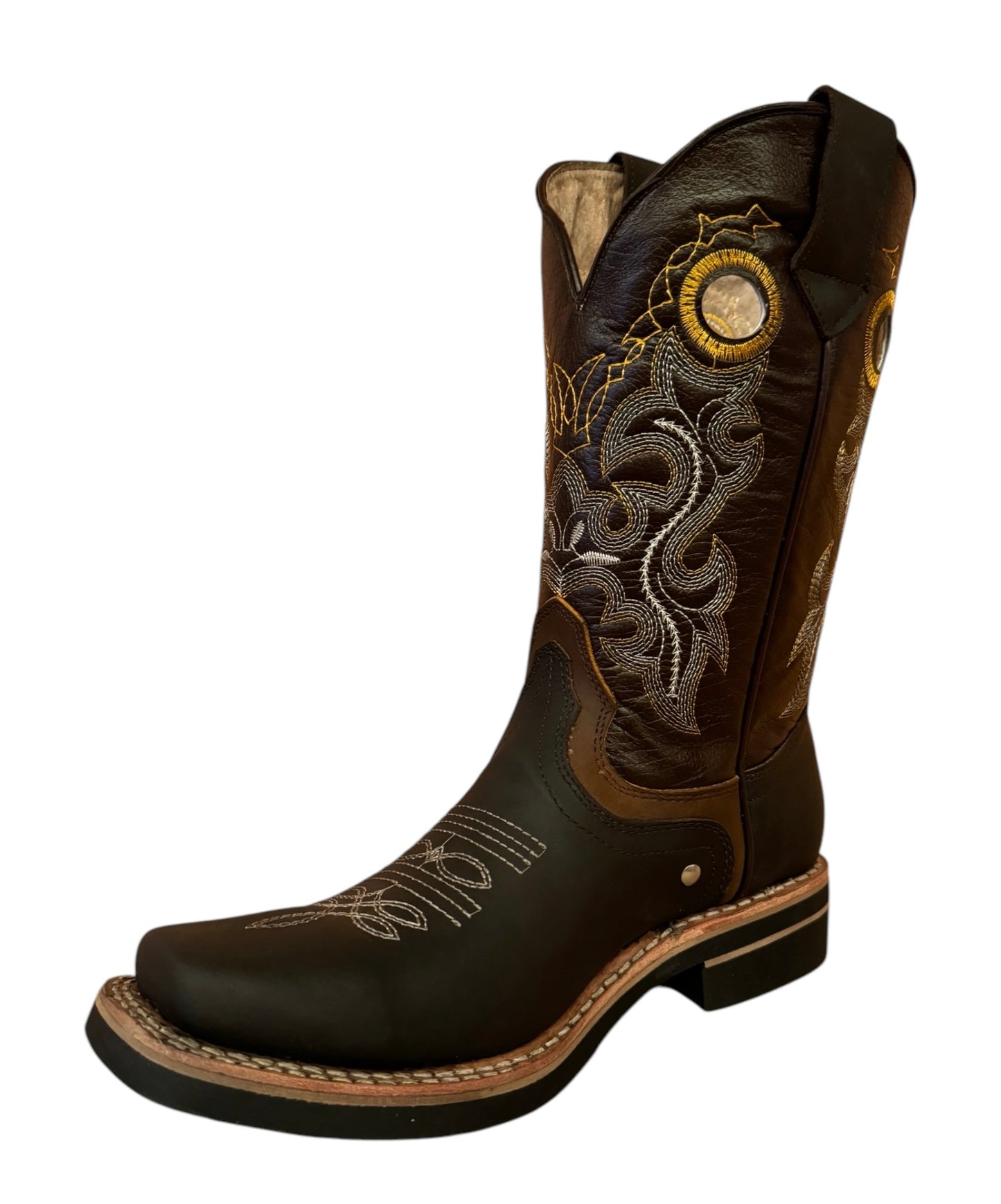 Bota Vaquera Rodeo Elegante Caballero Calidad Piel Texanas