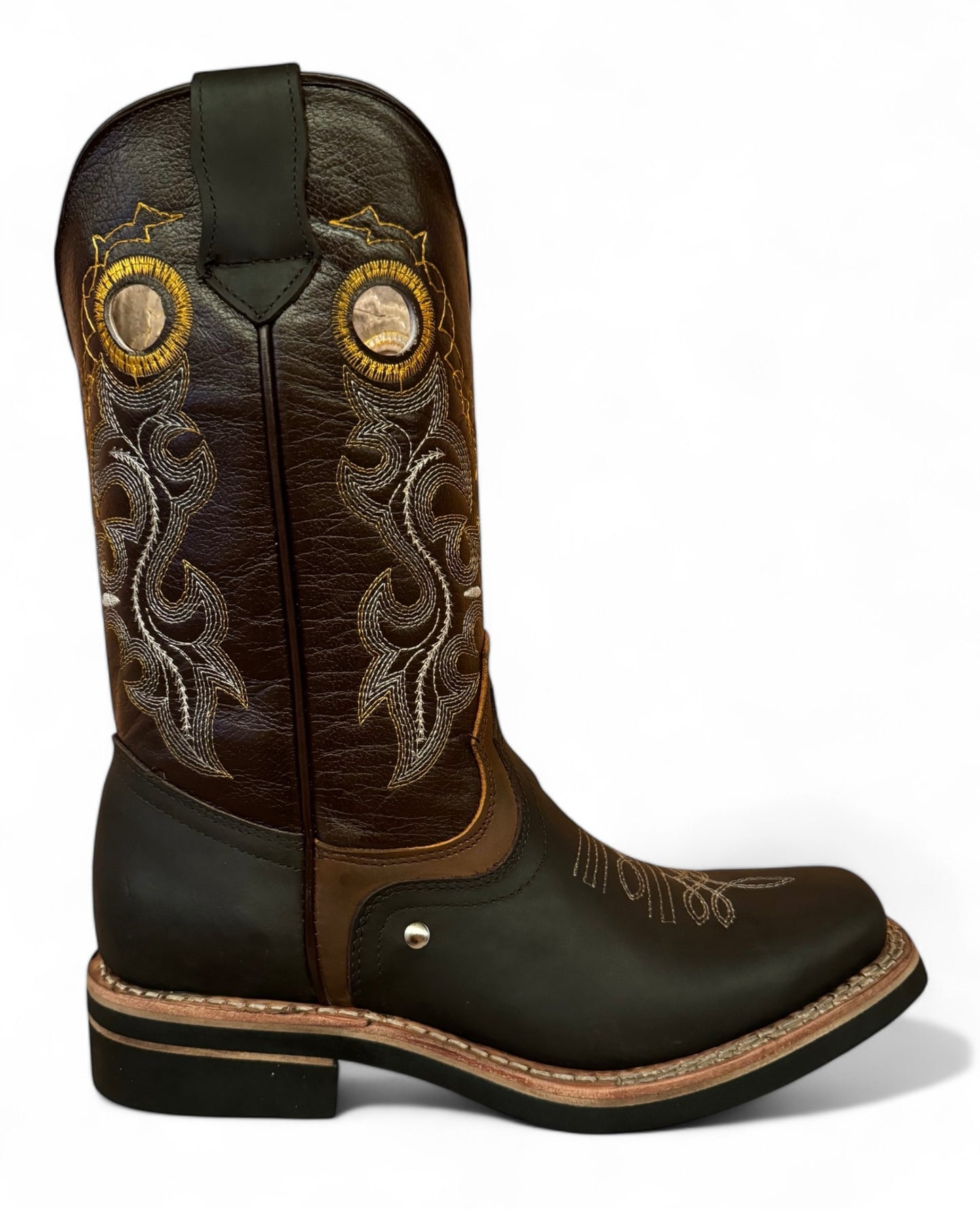 Bota Vaquera Rodeo Elegante Caballero Calidad Piel Texanas