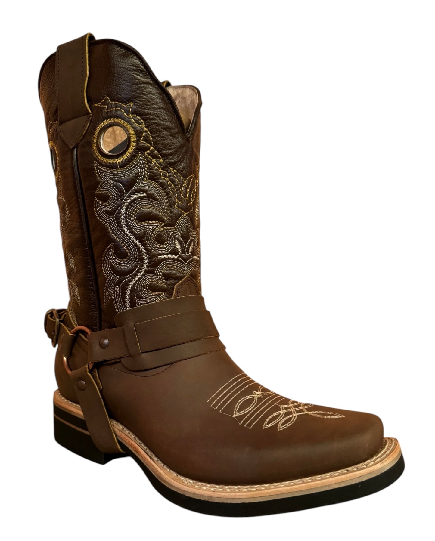 Bota Caballero Rodeo Vaquera En Piel Texanas Elegante Estilo