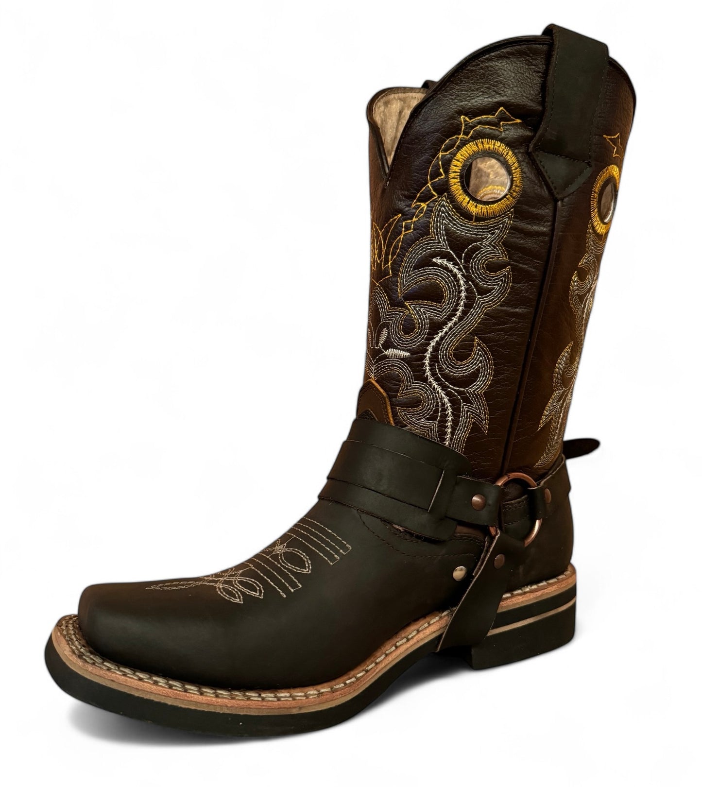 Bota Caballero Rodeo Vaquera En Piel Texanas Elegante Estilo