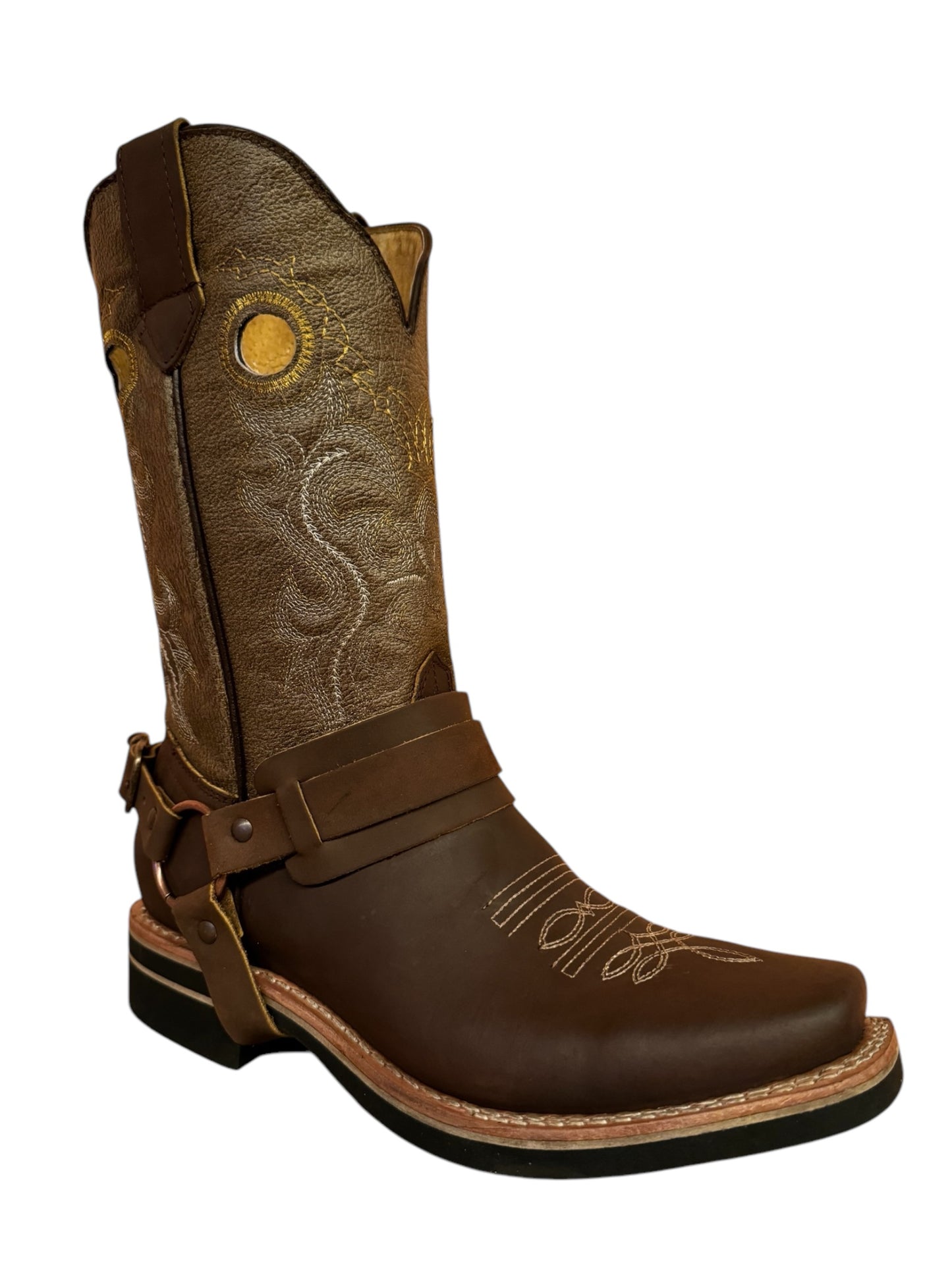 Bota Caballero Rodeo Vaquera En Piel Texanas Elegante Estilo