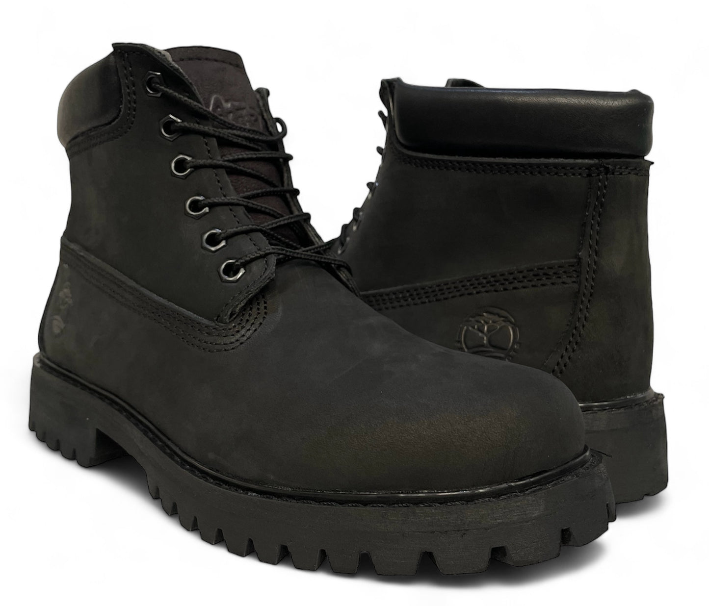 Bota Estilo Timberland Color Negro Uso Casual Uso Rudo Piel%